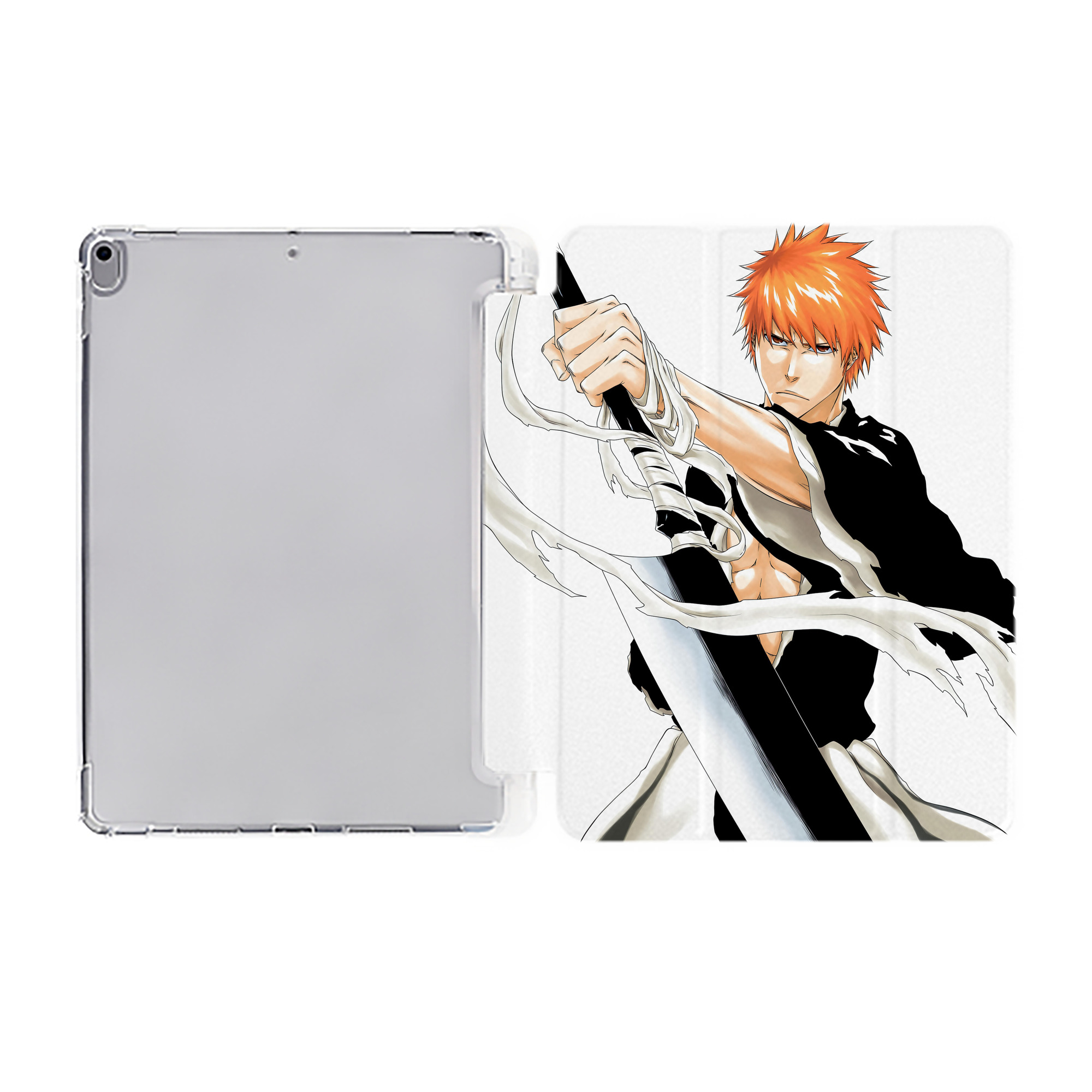 （画像用） ブリーチ BLEACH IPad ケース ペン収納付き 三つ折りスタンド PUレザー×シリコン 対応機種9.5/10.5/10.9インチ